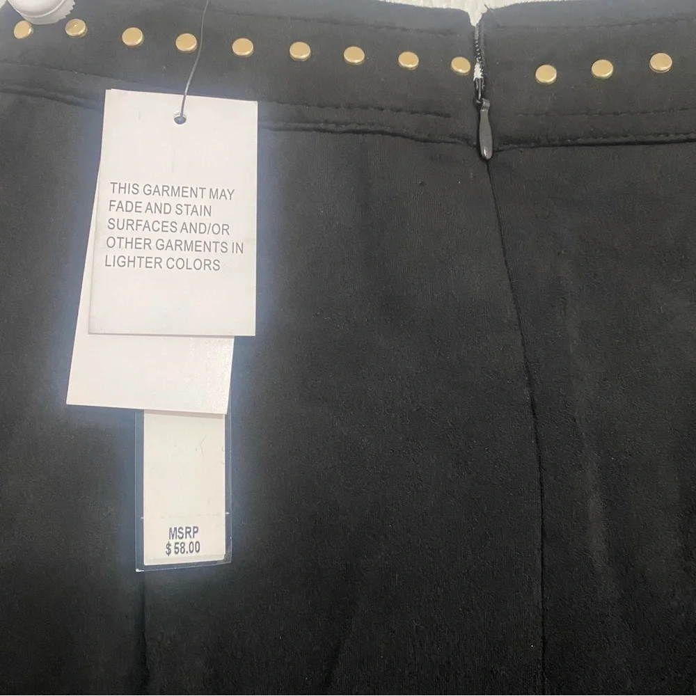 Catherine Malandrino Women’s Faux Leather with Gold Sequins Pencil Skirt Size 2